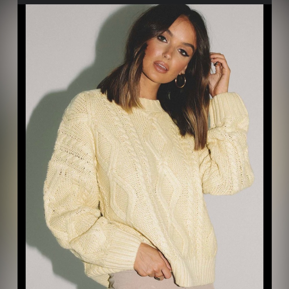 Princess Polly Cable Knit Oversized Sweater